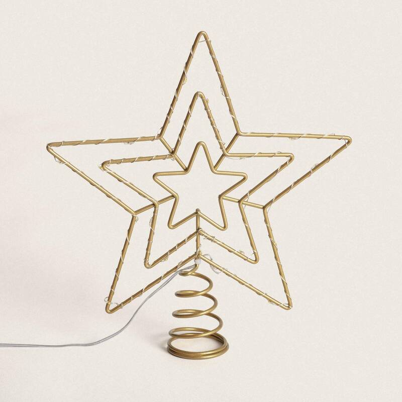 Image of LED Star for Christmas Tree Metal with Jaione Battery Image of LED Star for Christmas Tree Metal with Jaione Battery