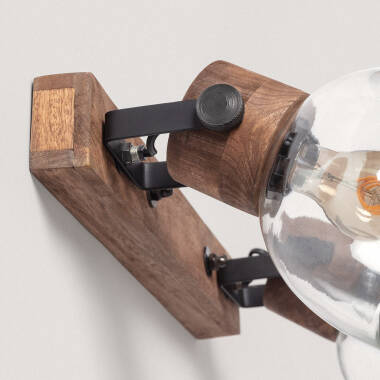 Bild von Wandleuchte Holz und Glas Dallas Glass 2 Spots ILUZZIA