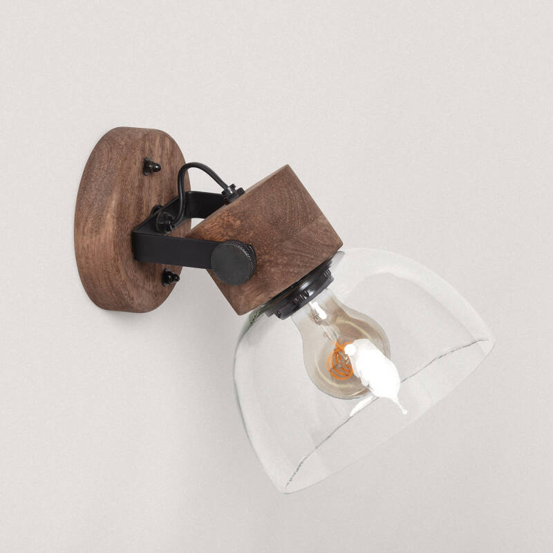 Afbeelding van Wandlamp Hout en Glas Dallas Glass  ILUZZIA 