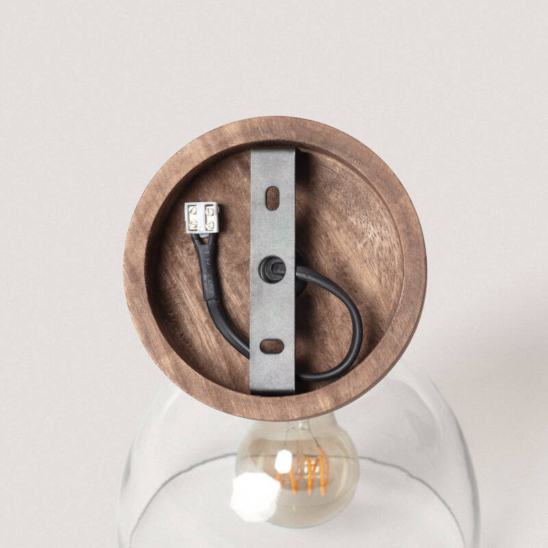 Afbeelding van Wandlamp Hout en Glas Dallas Glass  ILUZZIA 