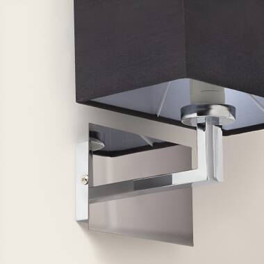 Bild von Wandleuchte mit Stoffschirm Fulham Poliertes Chrom