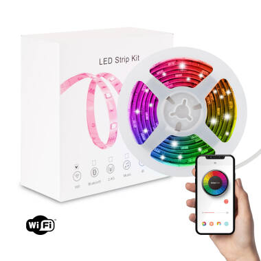 Bild von Set LED-Streifen RGBWW 12V 72LED/m 5m WiFi IP65 Schnitt alle 12.5cm