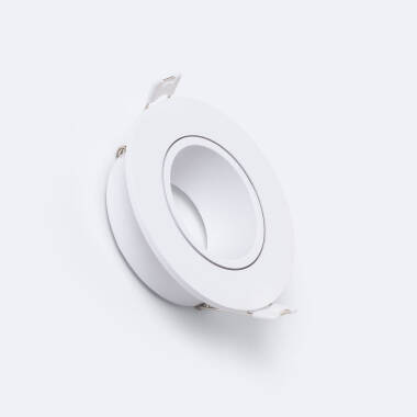 Portafaretto da Incasso Circolare Bianco per Lampadina LED GU10 / GU5.3 Foro Ø 75 mm