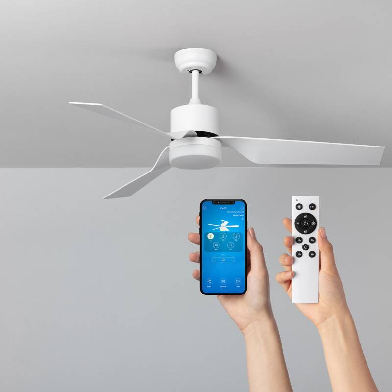 Afbeelding van Stille Plafondventilator Minimal PRO Wit 132cm Motor DC WiFi