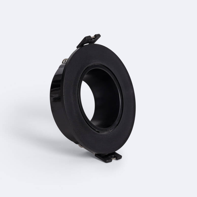 Immagine di Portafaretto Downlight Conico Basso UGR Nero per Lampadina LED GU10 / GU5.3 Foro Ø 90mm