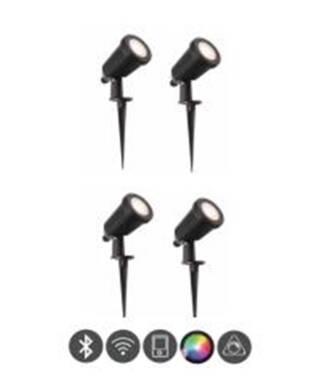 Pack of 4 EasyFit 12V 2W Minden Outdoor Spotlights with Spike
