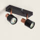 Image de Applique Murale et de Plafond Orientable Métal 2 Spots Albus Black Rose Large 