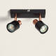 Image de Applique Murale et de Plafond Orientable Métal 2 Spots Albus Black Rose Large 