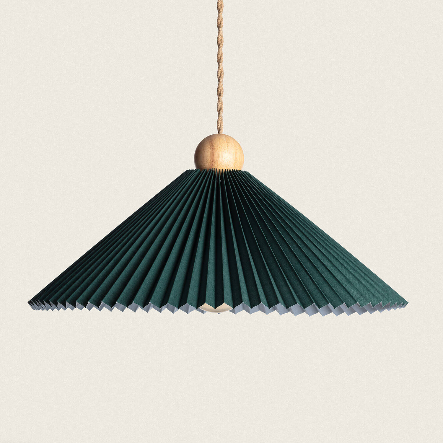 Lampa Wisząca Drewno i Materiał Luanda - widok 3
