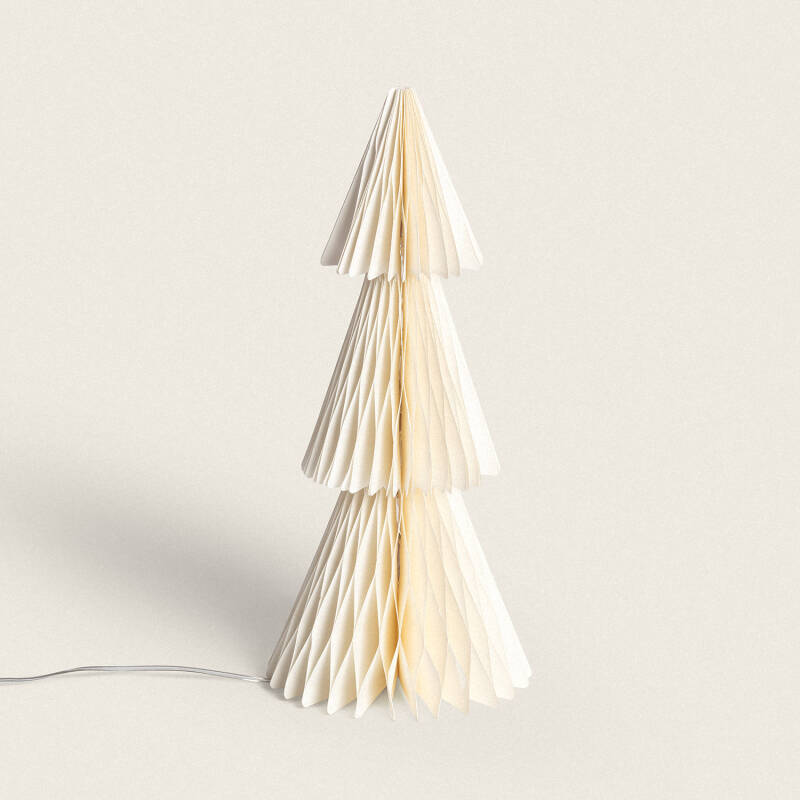 Afbeelding van Kerstboom van Papier LED op Batterijen Amethy