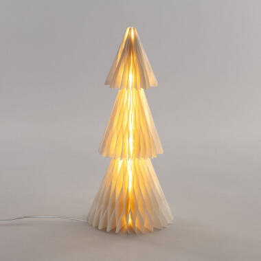 Afbeelding van Kerstboom van Papier LED op Batterijen Amethy