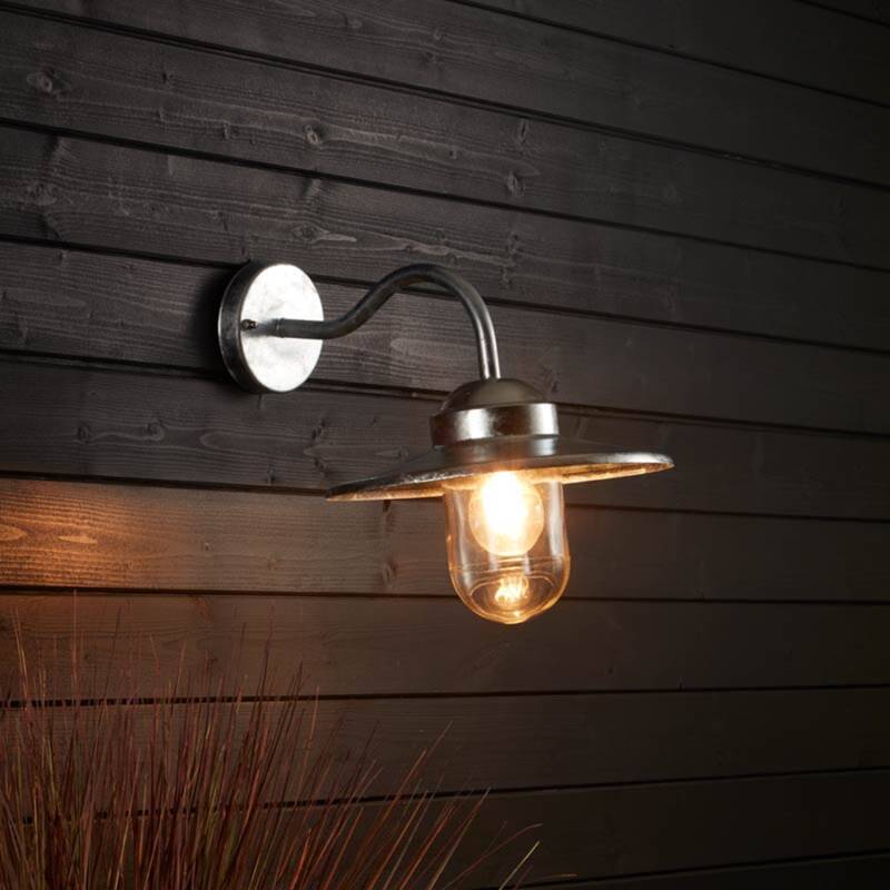 Image of Perth Galvanised Steel Outdoor LED Wall Lamp 