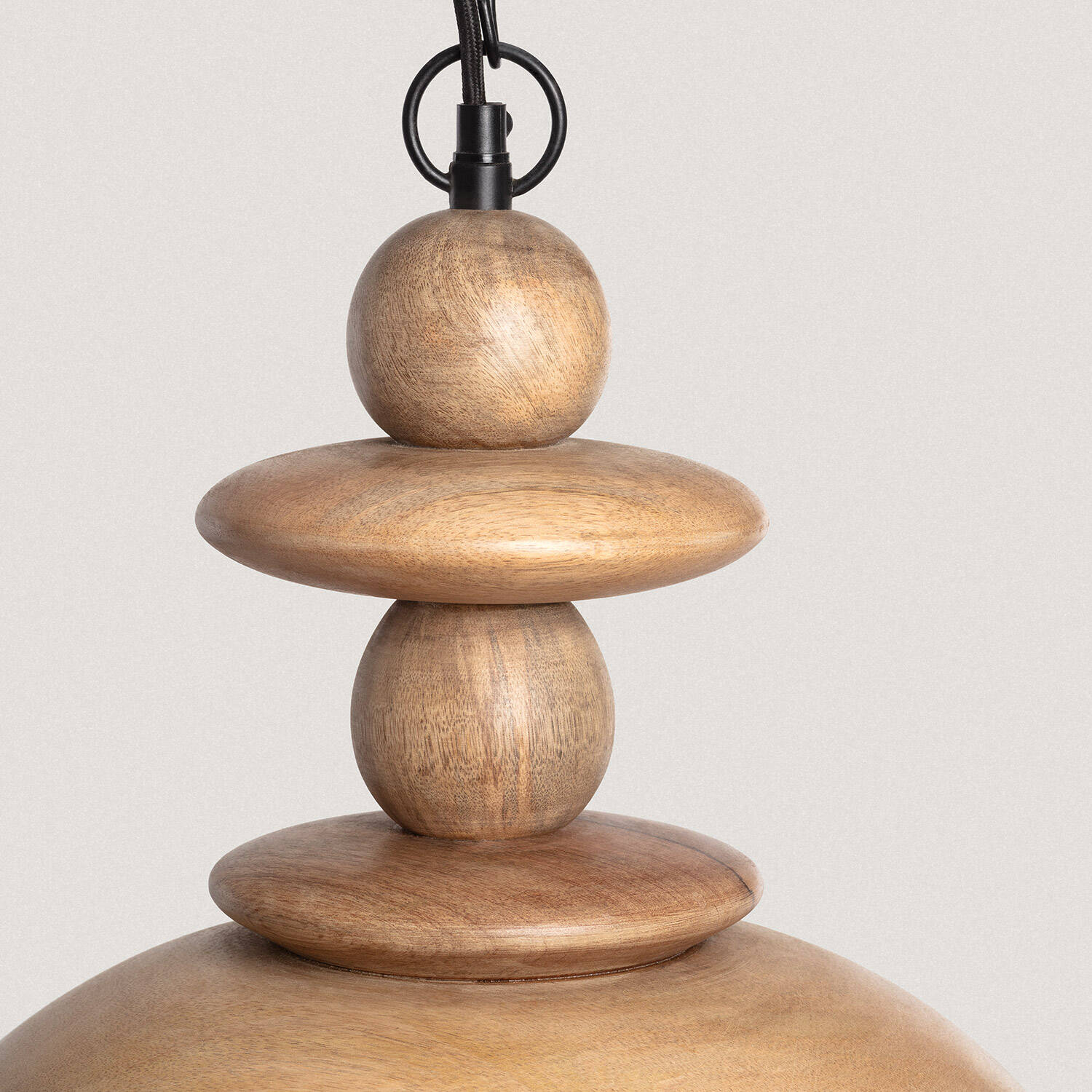 Lampa Wisząca z Drewna Solstice ILUZZIA - widok prezentacyjny