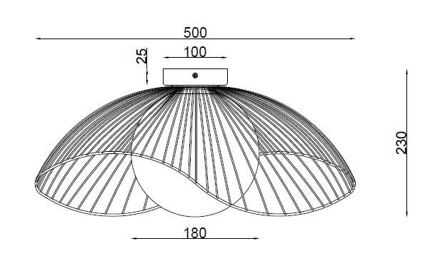 Lampa Sufitowa z Metalu i Szkła Moad - widok 3