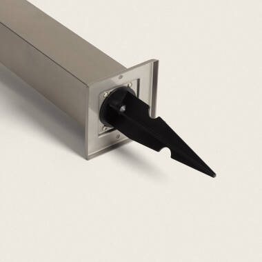 Image de Balise Extérieure sur Pied Solaire LED 5W 50cm Aluminium avec Détecteur de Mouvement Barton Square