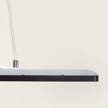 Immagine di Lampada a Sospensione LED 24W Rettangolare SwitchCCT Selezionabile 580X200 mm Doppia Luce Nero