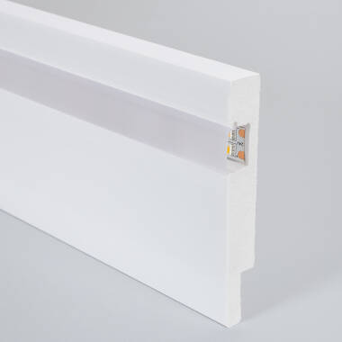 Vloerplint 2m voor LED Strip met doorlopende afdekkap VANTA 115