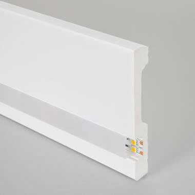 Moulure Plinthe 2m pour Ruban LED avec Capot Continu SCARA 120