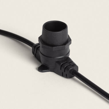 Image of Outdoor 10m Light Garland in Black with 10 B22 Lampholders IP44