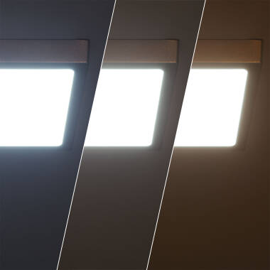 Bild von LED-Deckenleuchte 18W Eckig Aluminium 210x210mm Slim CCT Wählbar Galán SwitchDimm