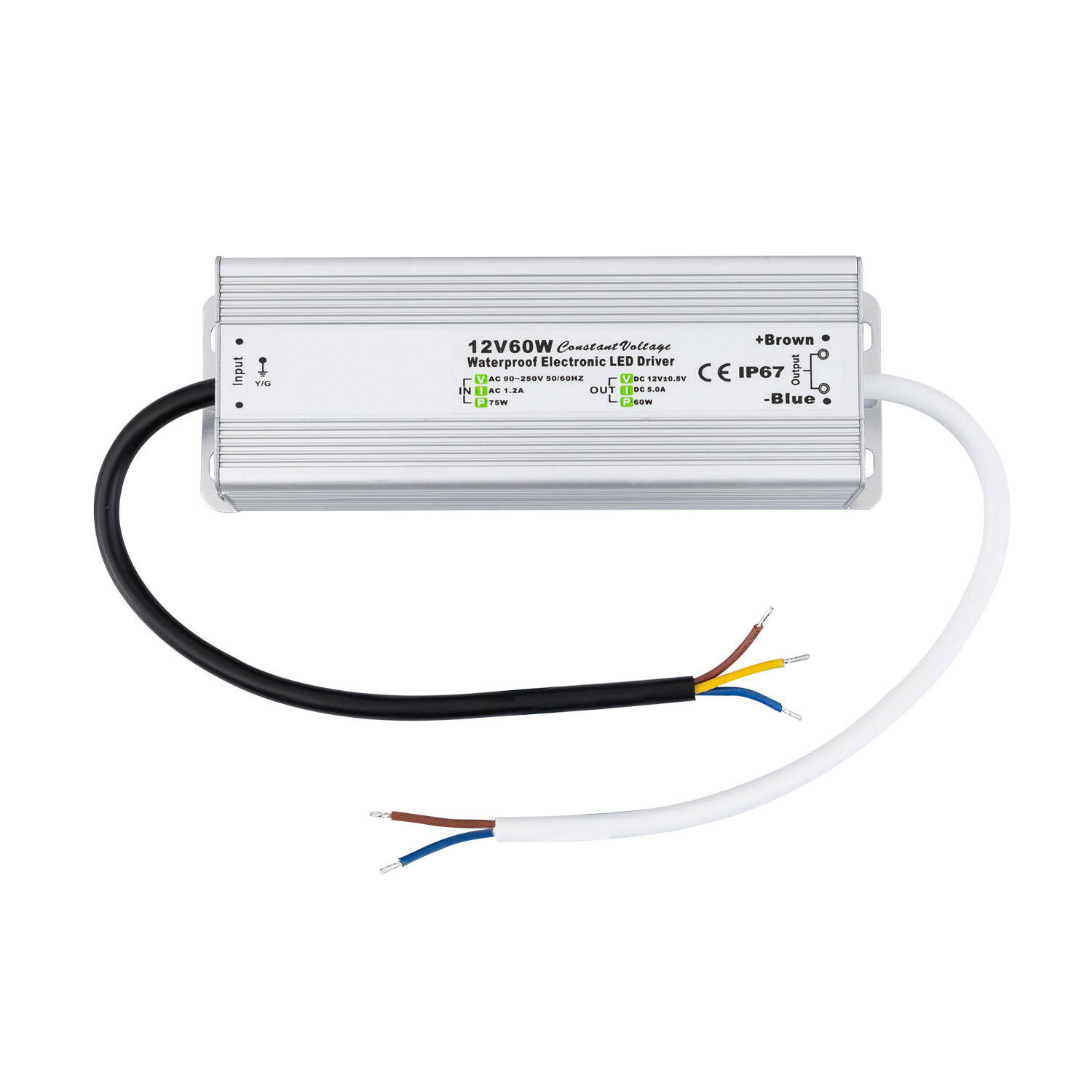 Transformator Wodoszczelny 12V DC 60W 5A IP67 - widok szczegółowy