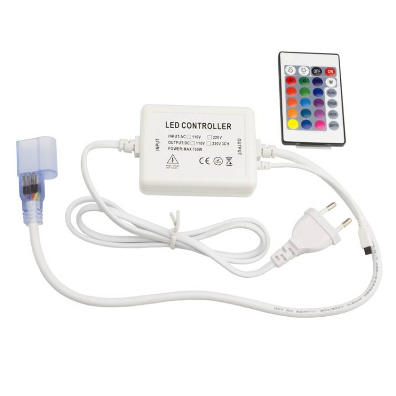 Bild von Controller für LED-Streifen Neon Flex RGB, Fernbedienung IR 24 Tasten