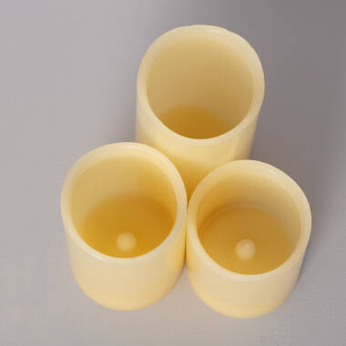 Afbeelding van Set van 3 natuurlijke wax LED kaarsen  + afstandsbediening