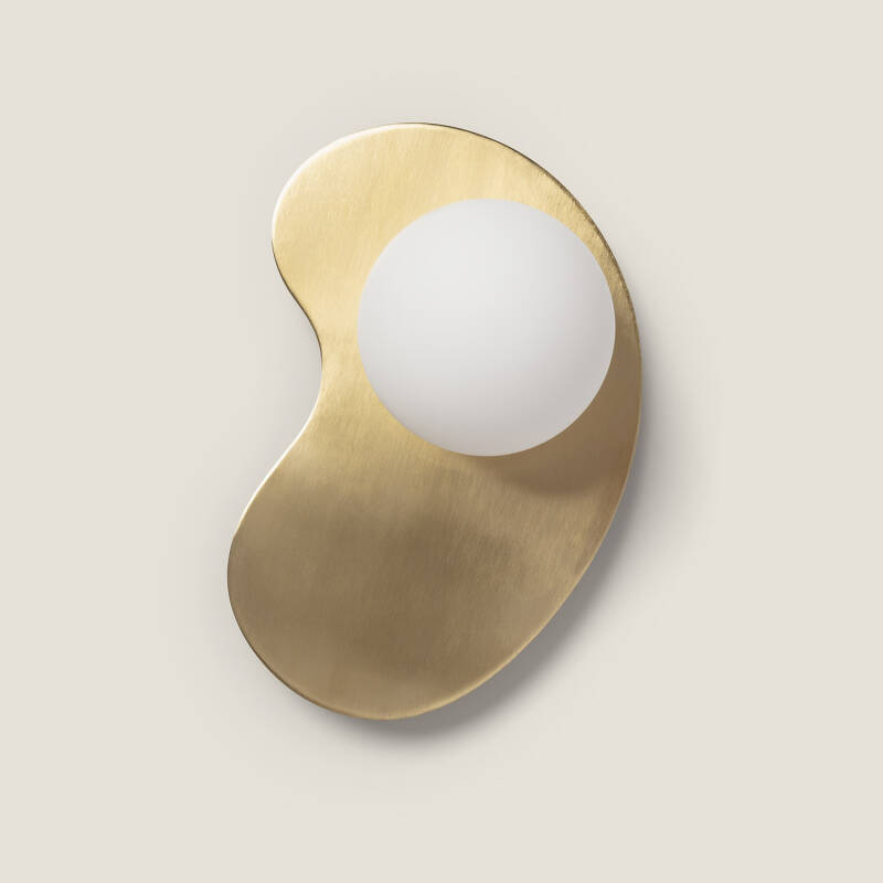 Bild von Wandlampe Metall und Glas Leaton