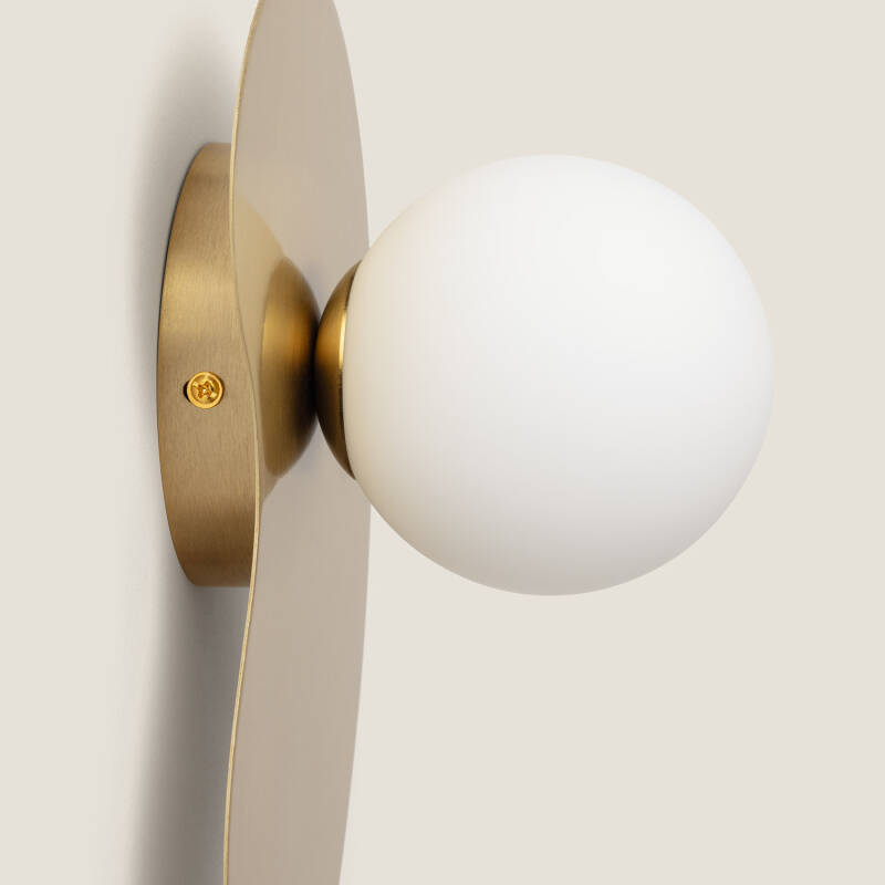 Bild von Wandlampe Metall und Glas Leaton