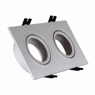 Oprawa Downlight Kwadratowa Przechylna na dwie Żarówki LED GU10 / GU5.3 Wycięcie 75x150 mm