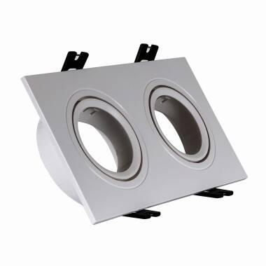Square Tilting Downlight Bezel 75x150mm Cut Out for 2 GU10 / GU5.3 LED Bulbs