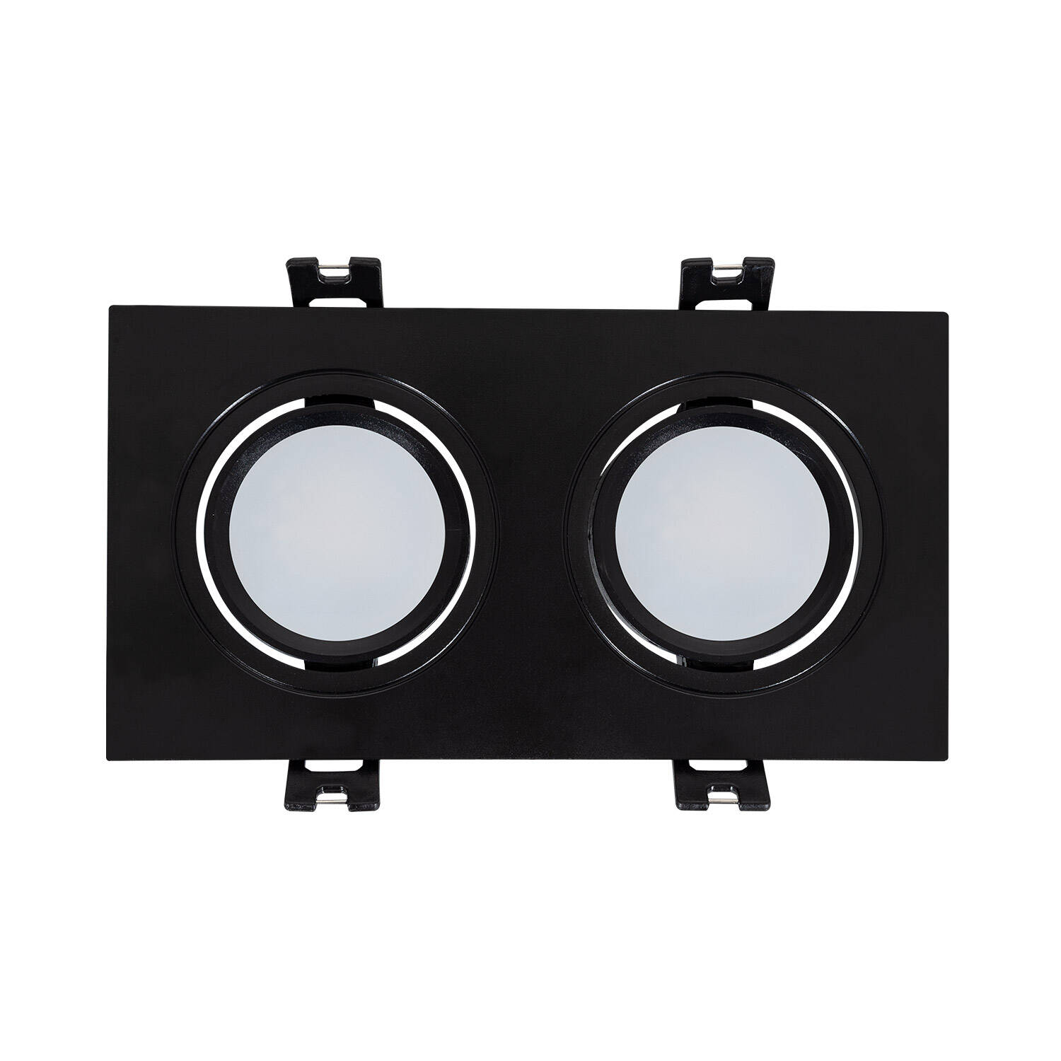 Oczko Downlight Kwadratowe Uchylne GU10 6W Cięcie 75x150mm PC - widok 2