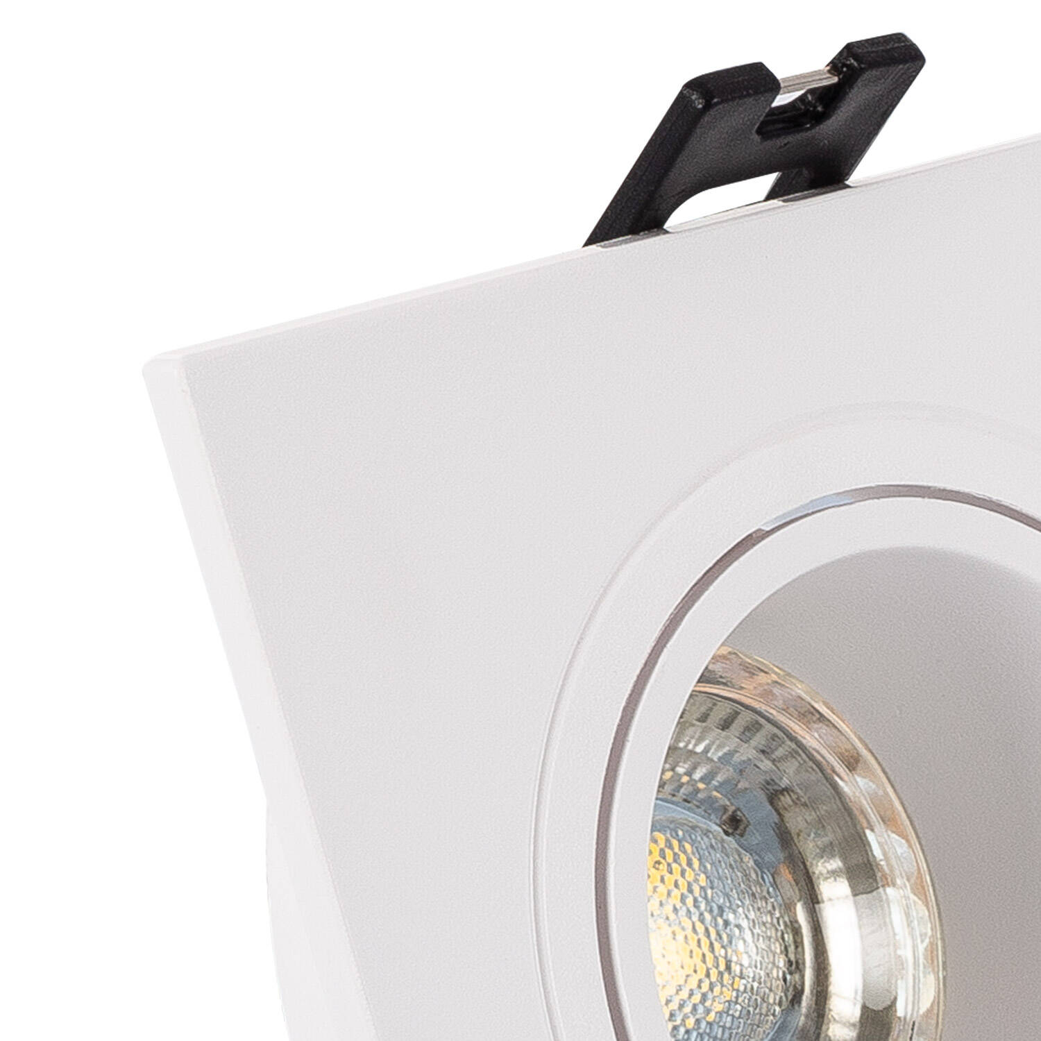 Oczko Downlight Kwadratowe Uchylne GU10 6W Cięcie 75x150mm PC - widok 2