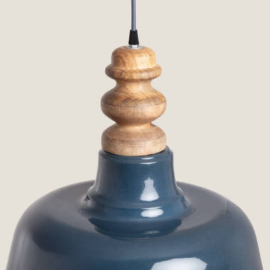 Bild von Pendelleuchte Holz und Metall Bela Yash