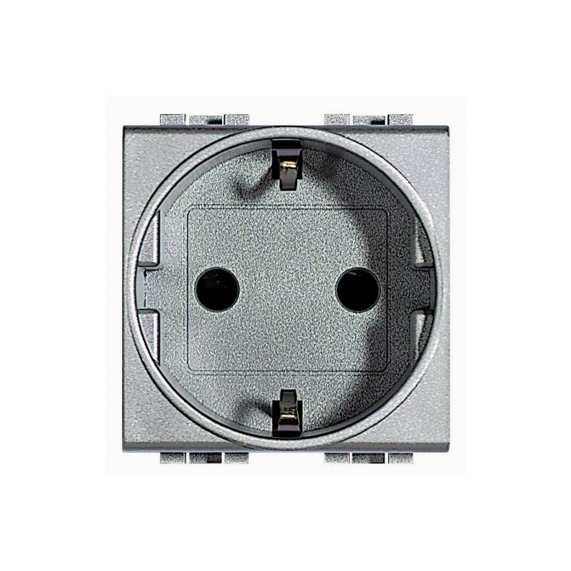 Image de Prise 2P+T 2 Modules 16A 250V AC Branchement à Vis BTicino Living Light NT4141