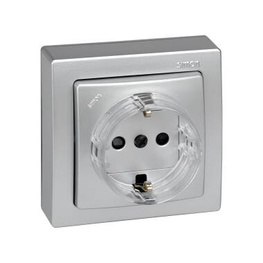 Prise Schuko Monobloc avec Dispositif de Sécurité SIMON 73 LOFT 73432