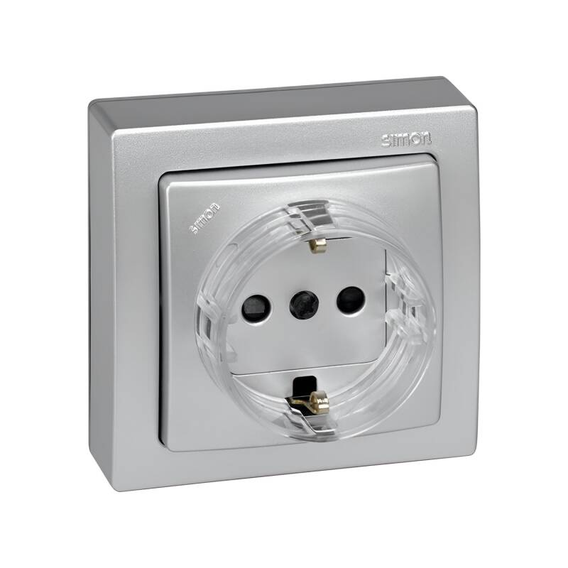Image de Prise Schuko Monobloc avec Dispositif de Sécurité SIMON 73 LOFT 73432