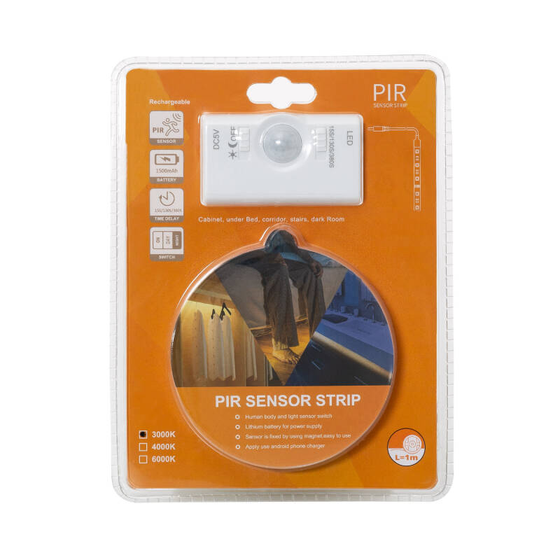 LED-Streifen mit Bewegungssensor 30LED/m 1m IP20 wiederaufladbarer Akku