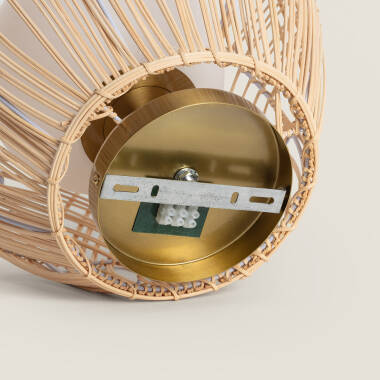 Afbeelding van Plafondlamp Rotan en Glas Bagrat