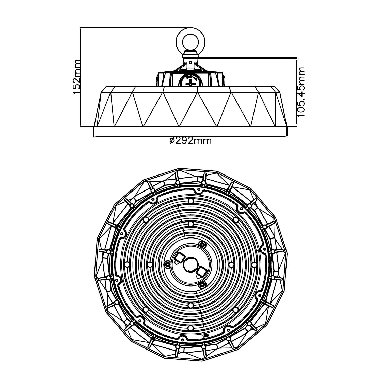 Oprawa Przemysłowa LED UFO 200W 90º 160lm/W MOSO DALI HBM  - widok 2