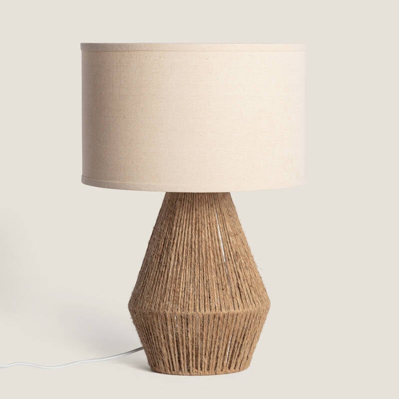 Image de Lampe à Poser Corde de Coton et Lin Dione 