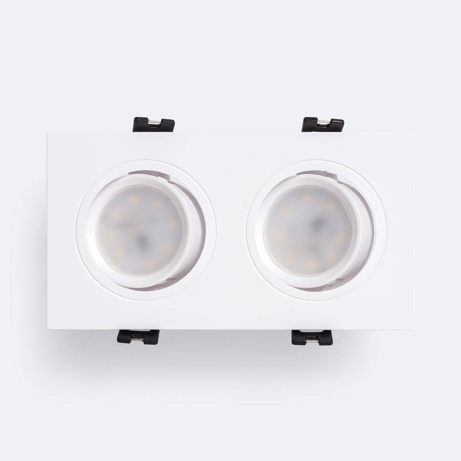 Oczko Downlight Kwadratowe Uchylne GU10 6W Cięcie 75x150mm PC - widok prezentacyjny