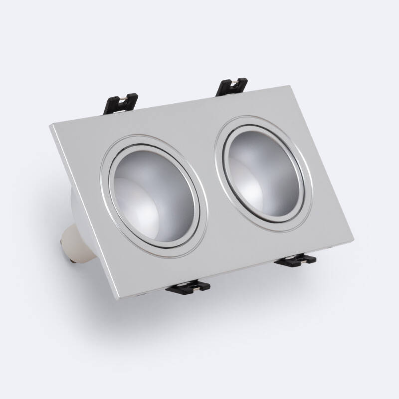 Bild von Downlight Einbaustrahler Eckig Schwenkbar GU10 6W Schnitt 75x150 mm PC