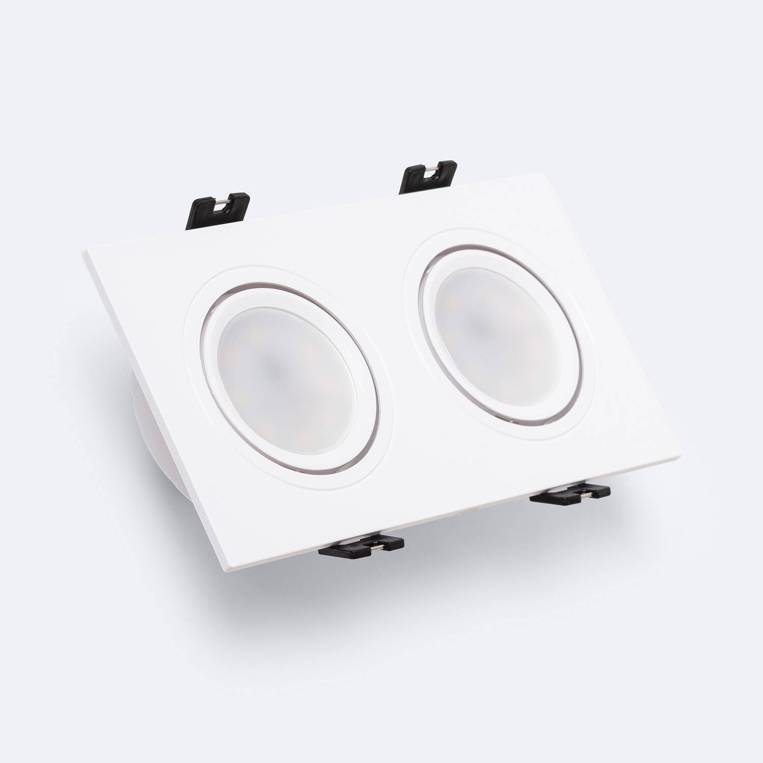 Oczko Downlight Kwadratowe Uchylne GU10 6W Cięcie 75x150mm PC
