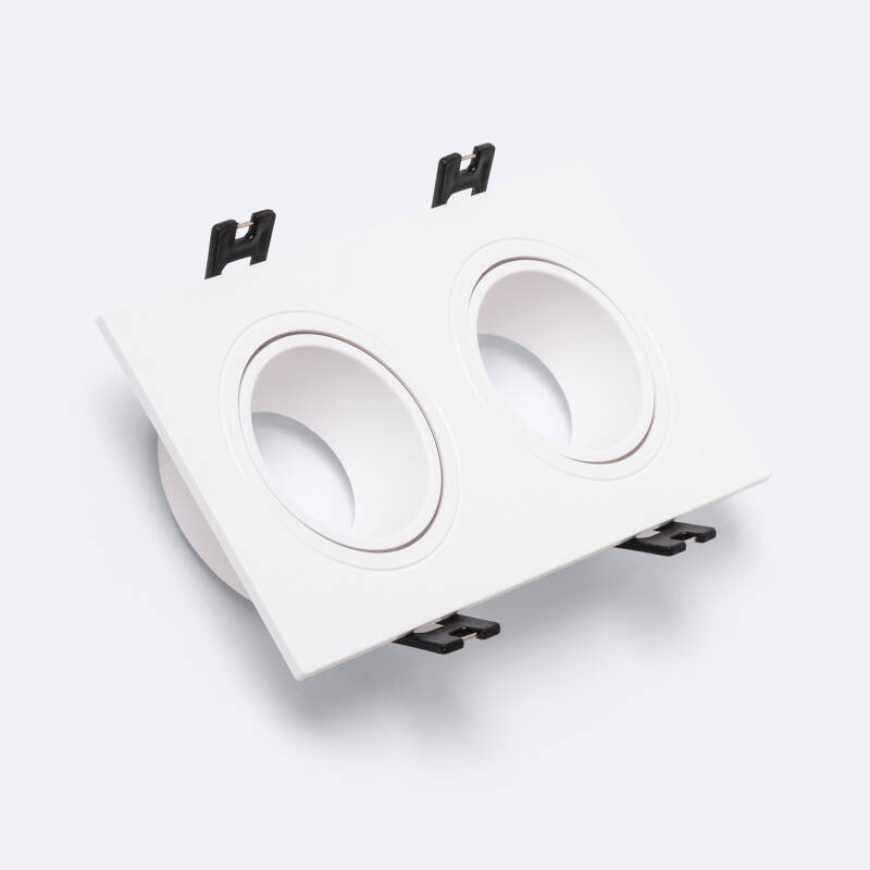 Bild von Downlight-Ring Eckig Kippbar aus für 2 LED-Birnen GU10 / GU5.3