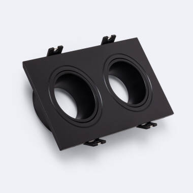 Downlight-Ring Eckig Kippbar aus für 2 LED-Birnen GU10 / GU5.3