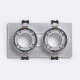 Image de Collerette Downlight Carré Orientable pour deux Ampoules LED GU10 / GU5.3 Coupe 75x150 mm