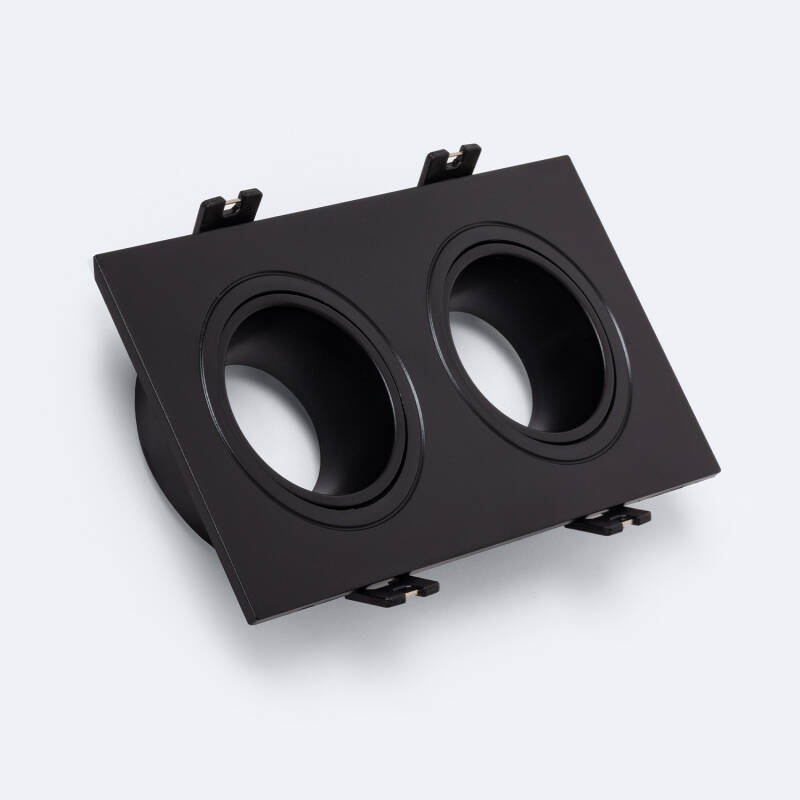 Bild von Downlight-Ring Eckig Kippbar aus für 2 LED-Birnen GU10 / GU5.3