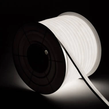 Ruban LED Néon Dimmable 220V BOBINE 50m Blanc Froid Semi-Circulaire 180 7.5W/m Coupe 100cm IP67