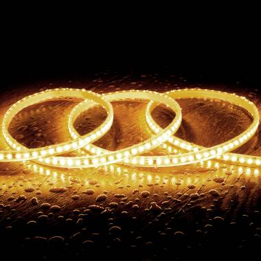 220V LED Strip Autorectified SMD Dimmable 120LED/m 10W/m 1000lm/m 12mm Wide Cut at Every 10cm IP65 Custom Length